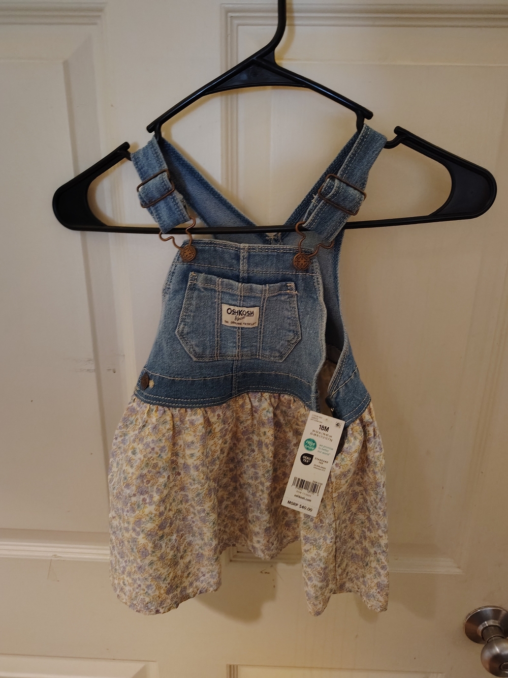 Toddler OshKosh B'gosh Blue Denim Overall Dress 18M Old
